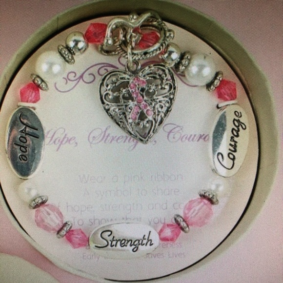 Hope, Strength, Courage Heart Charm Toggle - Picture 3 of 5